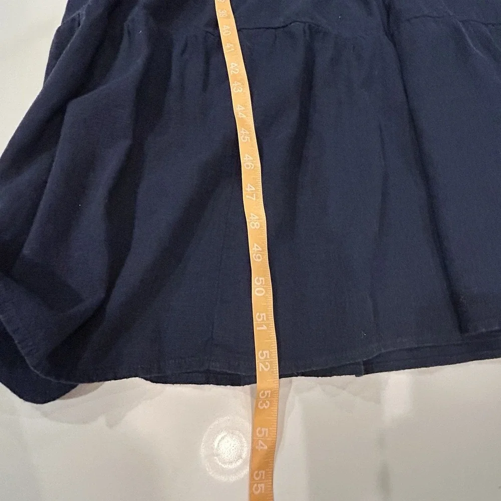 Splendid Maxi Dress Wynona Tiered V-Neck Sleeveless Navy Blue Small Coastal